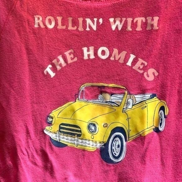 Hollister “Rollin with my Homies” Scoop Neck Sweatshirt Women’s size Large - Picture 3 of 4
